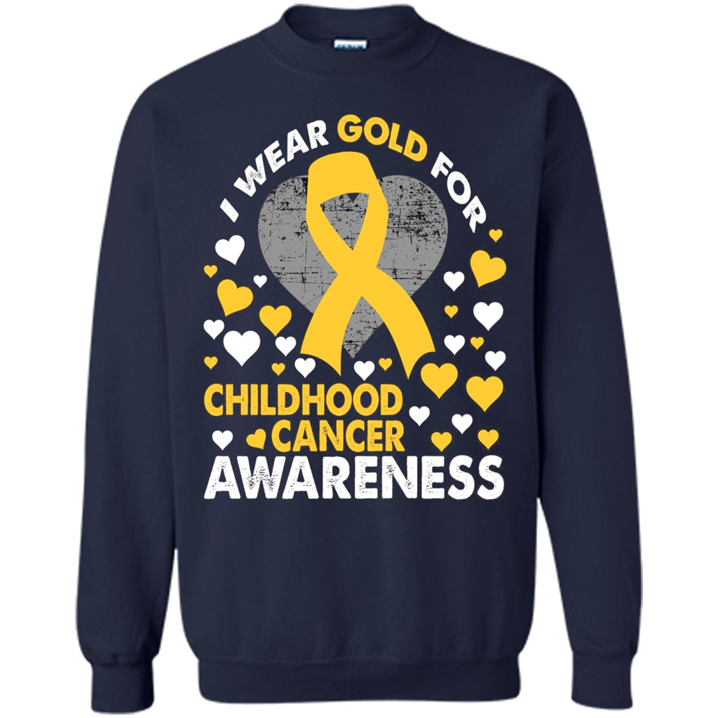 I Wear Gold For Childhood Cancer Awareness T-shirt Navy