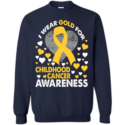 I Wear Gold For Childhood Cancer Awareness T-shirt Navy