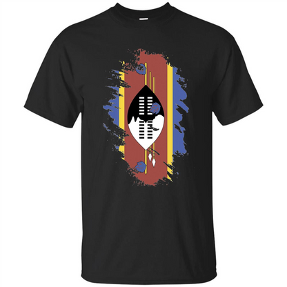Flag of Swaziland T-shirt National Swaziland T-shirt Black
