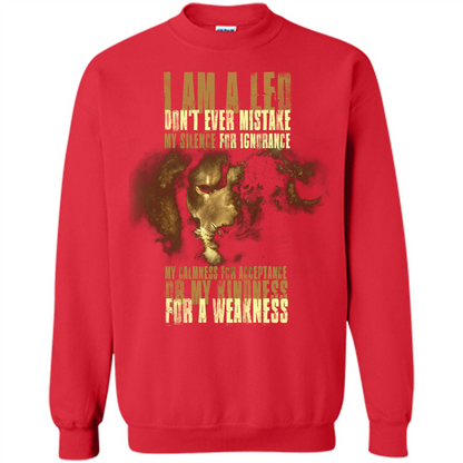 I Am A Leo Don't Ever Mistake My Silence For Ignorance T-shirt Red