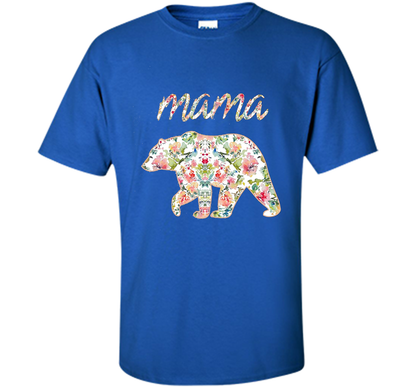 Mama Bear Floral Tee, Mom Graphic T-Shirt, Matching Family shirt Royal