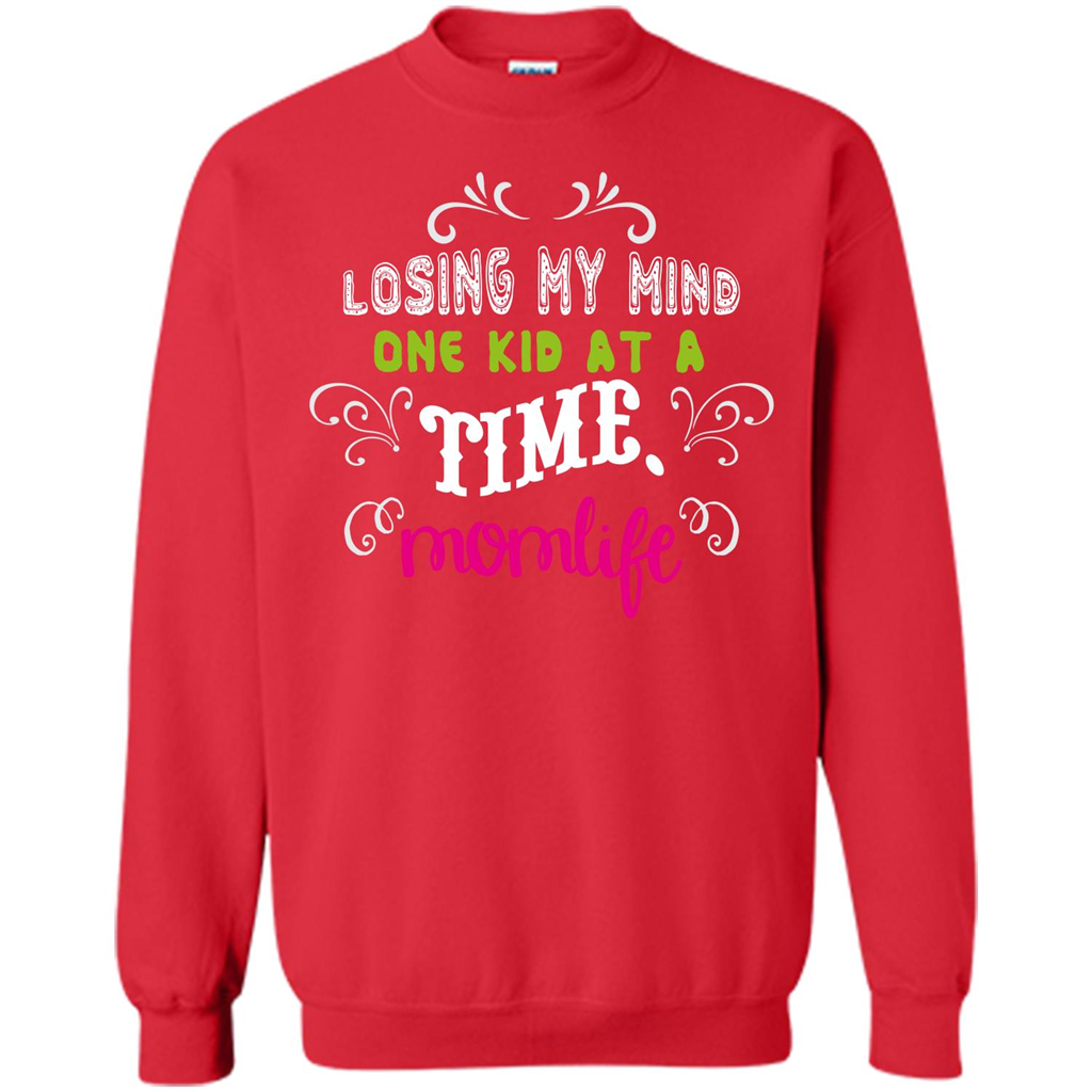 Mommy T-shirt Losing My Mind One Kid At A Time MomLife Red