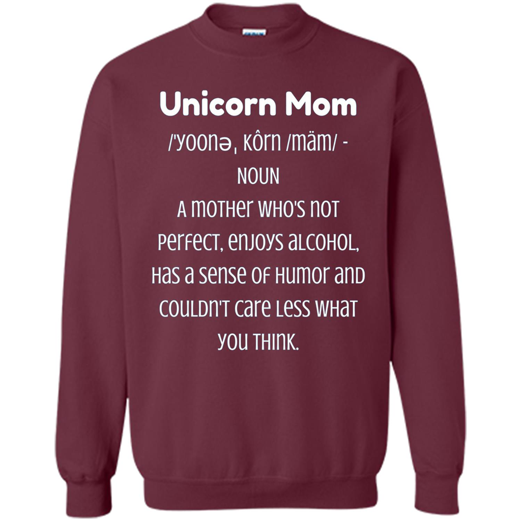 Fun Mom T-shirt - Unicorn Mom Definition Maroon