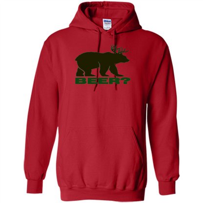 Bear Deer Bear Beer Funny T-shirt Red