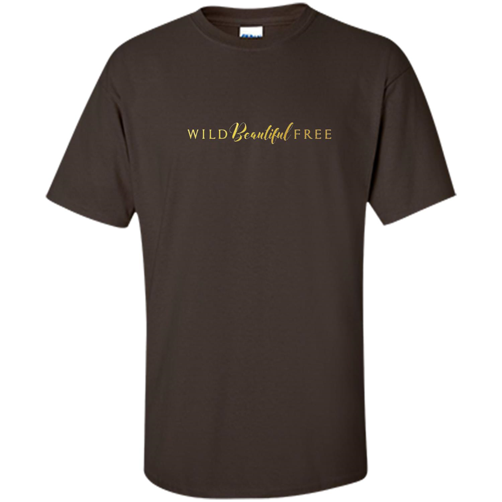 Wild Beautiful Free Logo T-shirt with Endangered Species Dark Chocolate