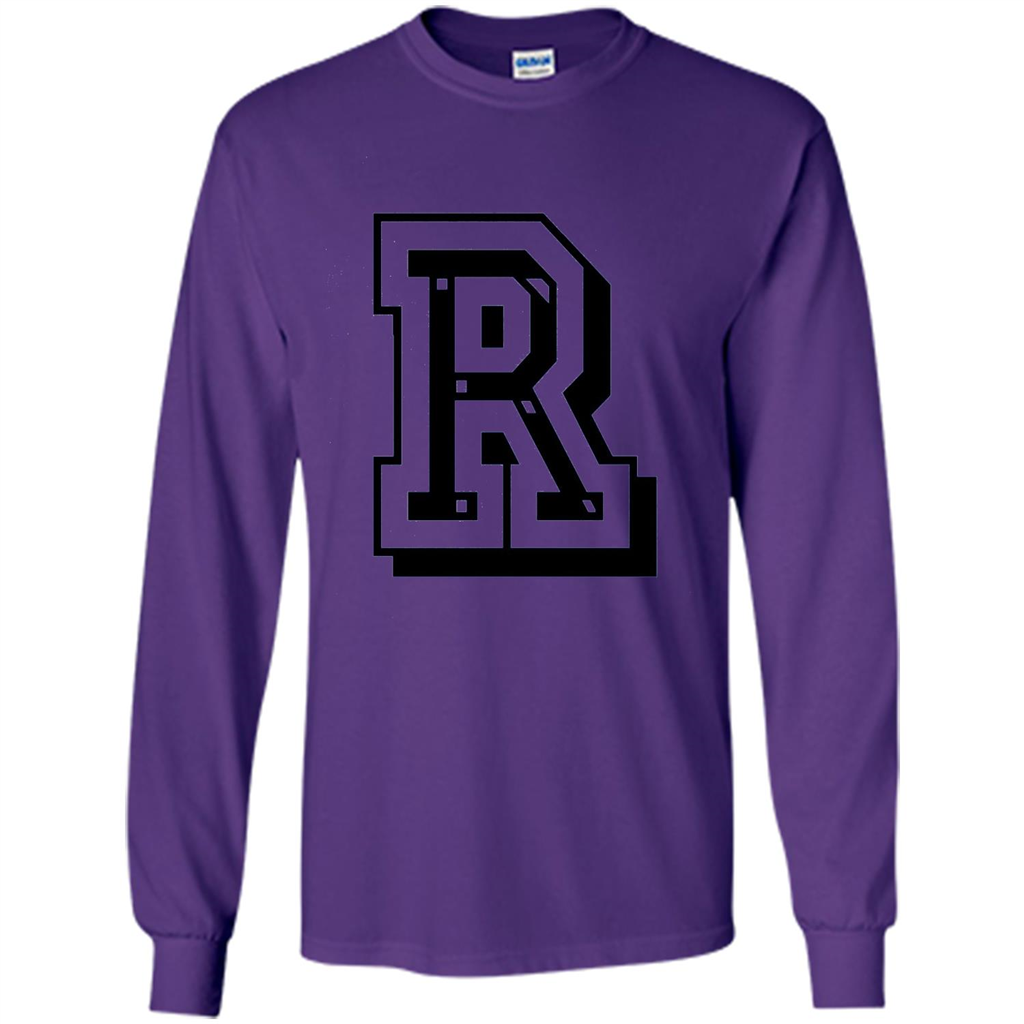 Letter R Initial T-Shirt for Names or Spelling Words Purple