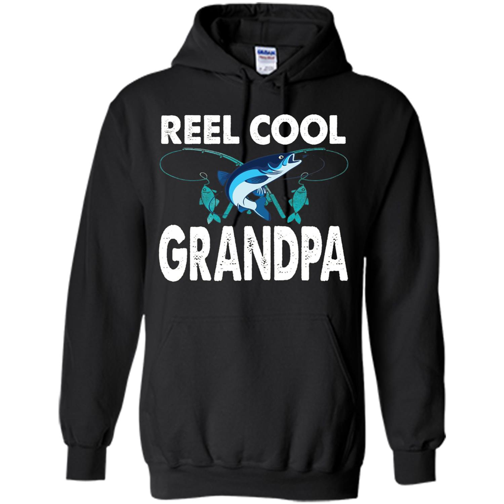 Fathers Day T-shirt Reel Cool Grandpa Black