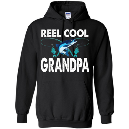 Fathers Day T-shirt Reel Cool Grandpa Black