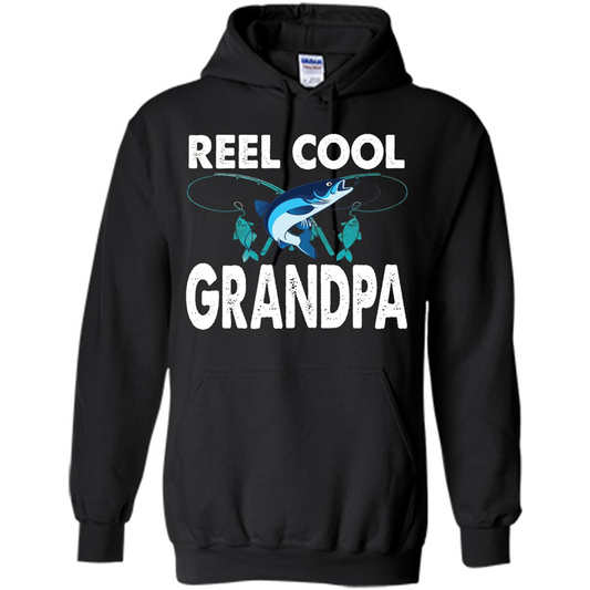 Fathers Day T-shirt Reel Cool Grandpa Black