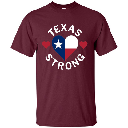 Texas Strong Hurricane Harvey Heart 2017 T-shirt Maroon