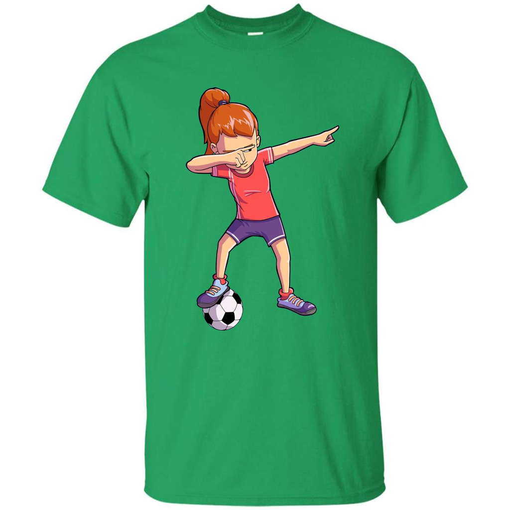 Dabbing Soccer Girl T-shirt Dab Dance T-shirt Irish Green