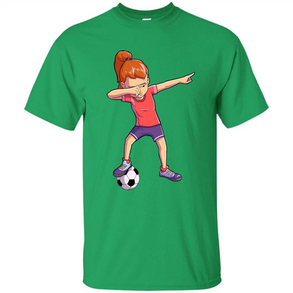 Dabbing Soccer Girl T-shirt Dab Dance T-shirt Irish Green