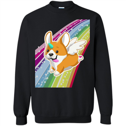 Rainbow Unicorg Corgi Lover T-shirt Black