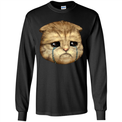 Cat Lovers T-shirt Cat Crying Black