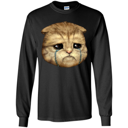 Cat Lovers T-shirt Cat Crying Black