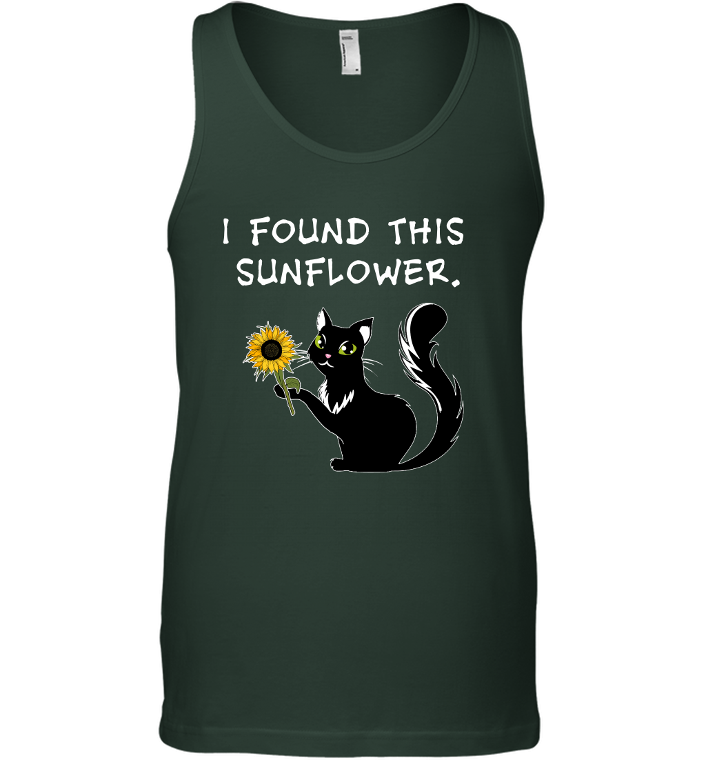 I Found This Sunflower Cat Shirt Tank Top Tank Top Forest Green