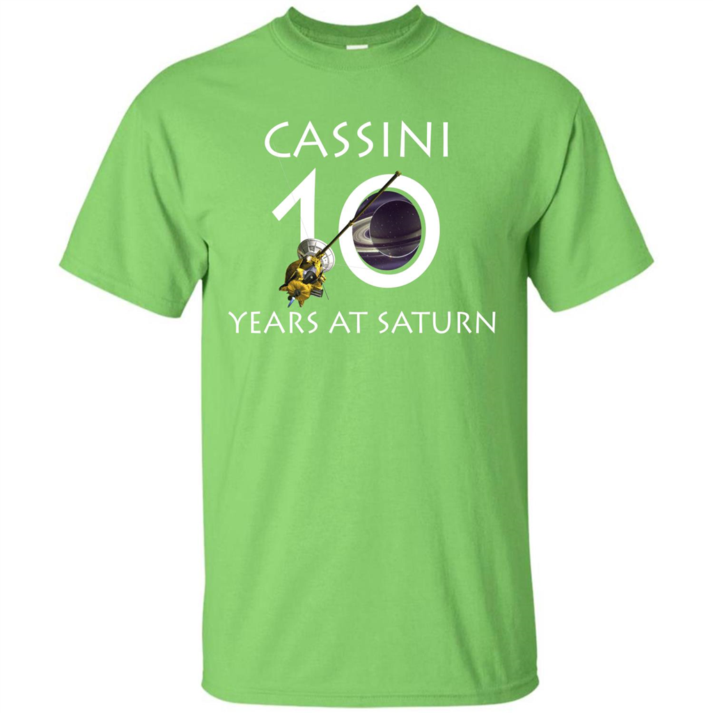 Cassini Grand Finale T-shirt Cassini 10 Years At Saturn T-shirt Lime