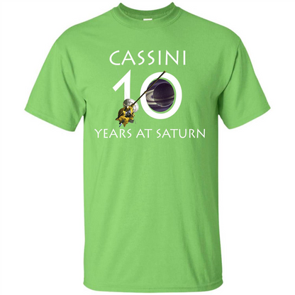 Cassini Grand Finale T-shirt Cassini 10 Years At Saturn T-shirt Lime