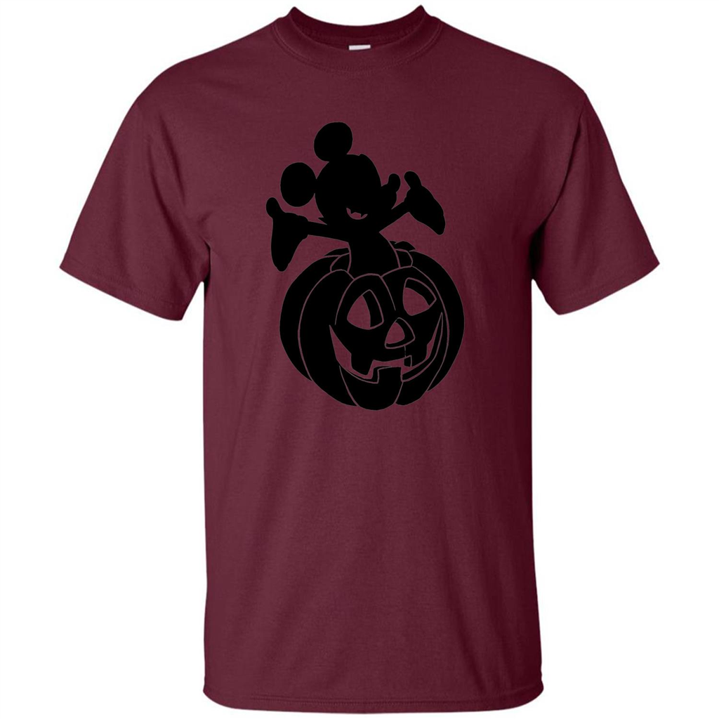 Mickey Mouse Halloween Pumpkin T-shirt Maroon