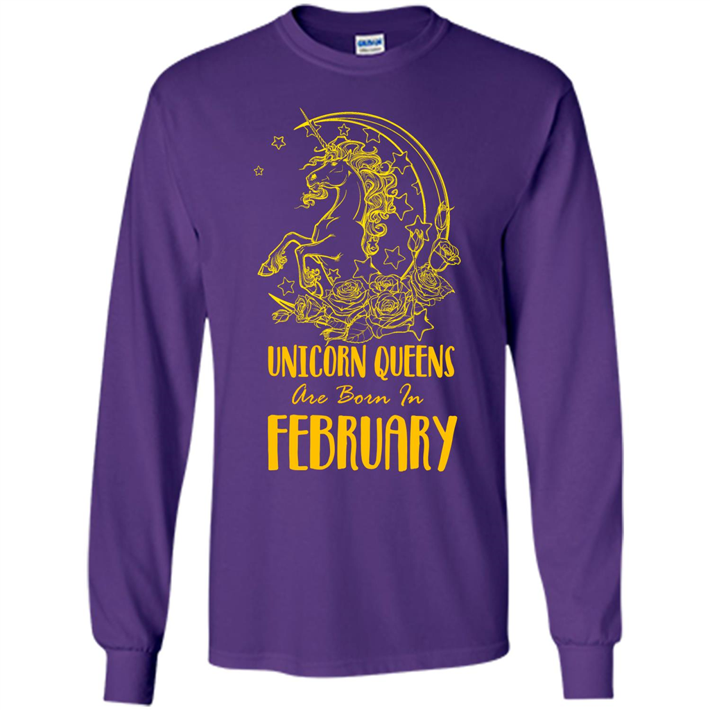 February Unicorn T-shirt Unicorn Queens Are Born In February Purple