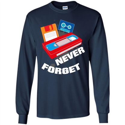 Floppy Disk Vhs 90s 80s T-shirt Never Forget Navy