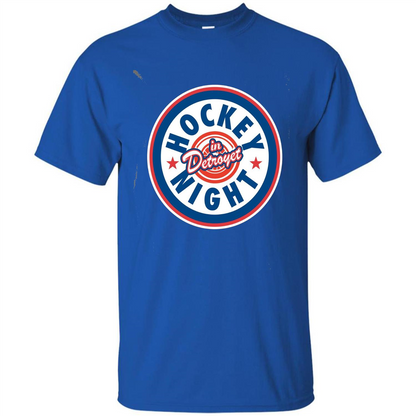 Hockey Night In Detroyet T-shirt Royal