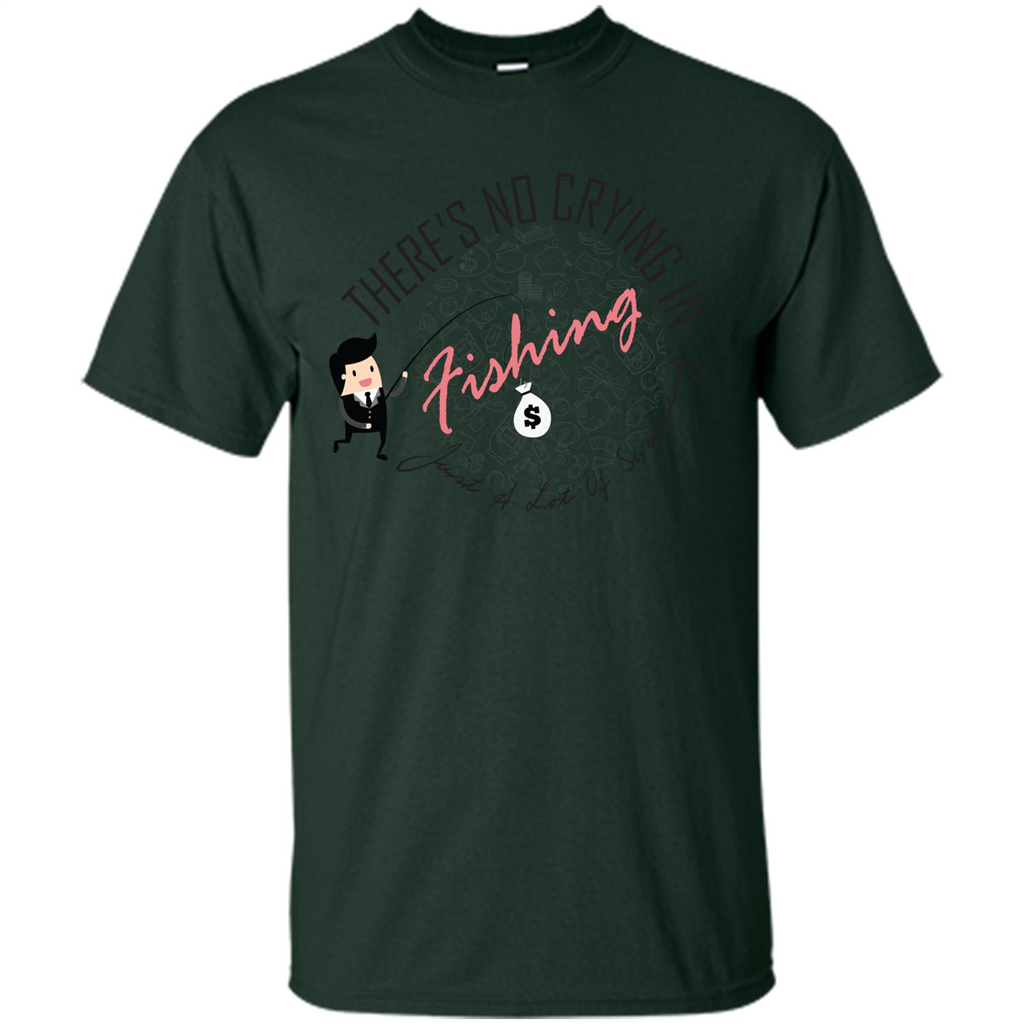 No Crying Fishing T-shirt Forest Green