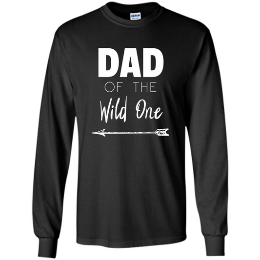 Dad and Kids T-shirt Dad Of The Wild One Father T-shirt Black