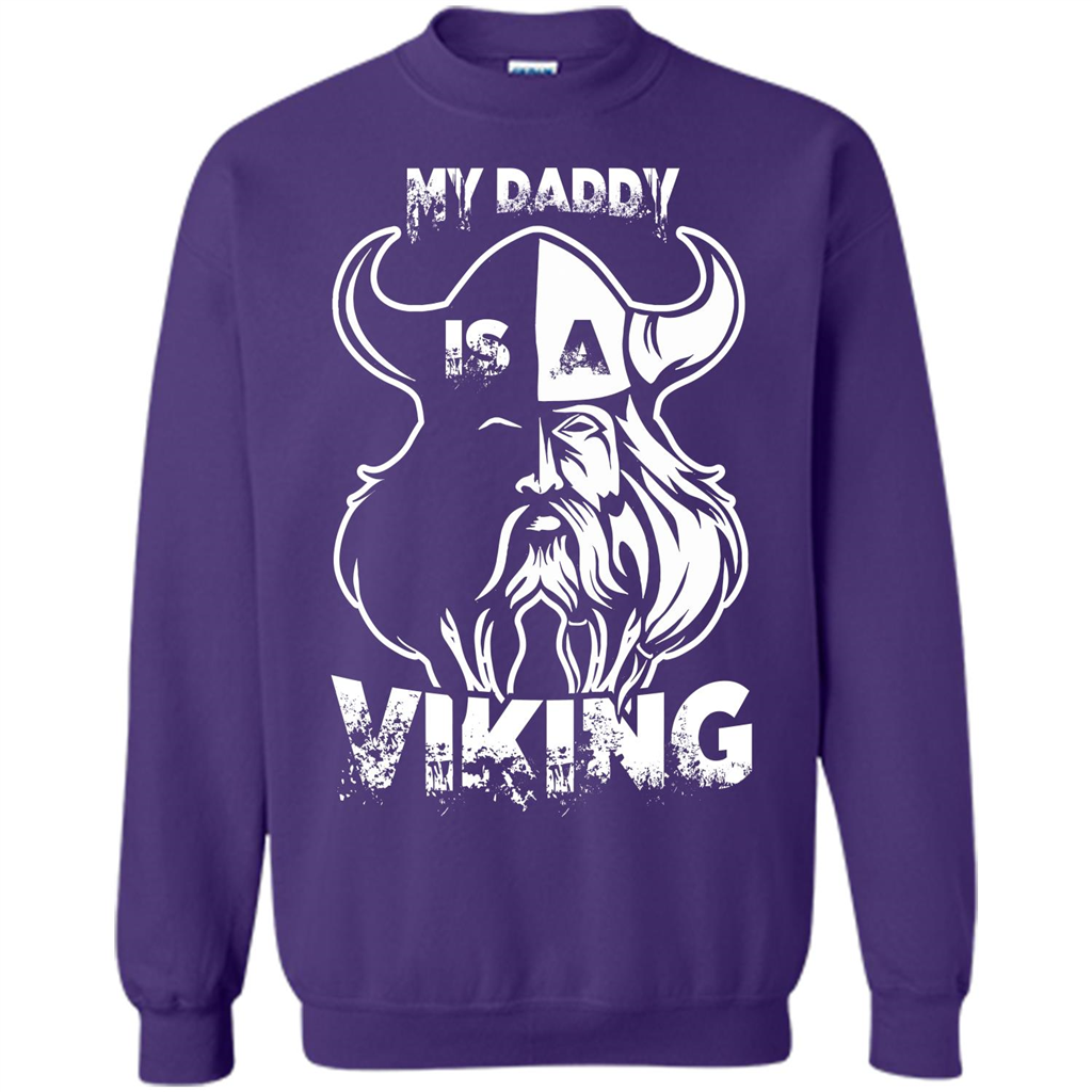 Family T-shirt My Daddy Is A Viking T-shirt Purple