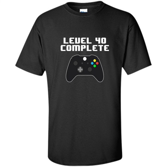 Level 40 Complete Retro Video Games 40Th Birthday T-shirt Black