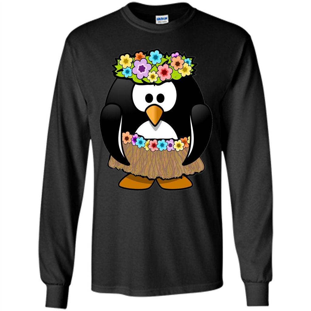 Hawaiian Hula Cartoon Penguin T-shirt