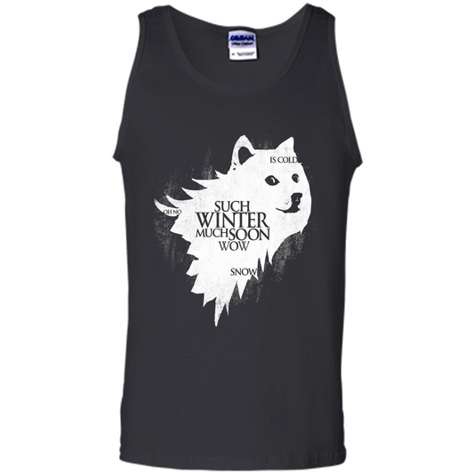 Such Winter Much Soon Dog Wolf T-shirt Black