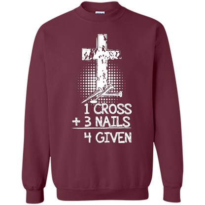 Christian T-shirt 1 Cross 3 Nails 4 Given T-shirt Maroon