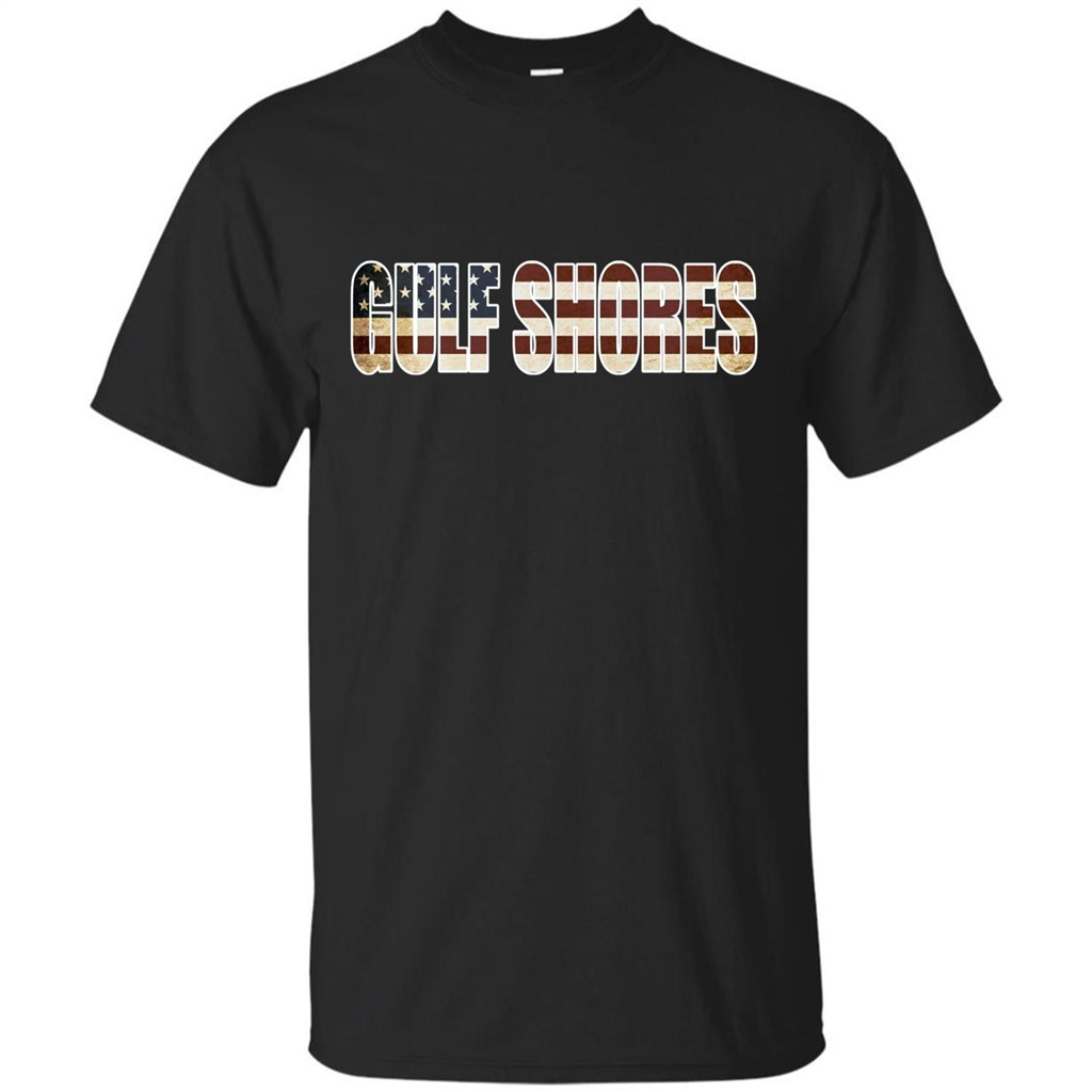 American T-shirt Straight Outta Gulf Shores US Flag Patriotic T-shirt Black