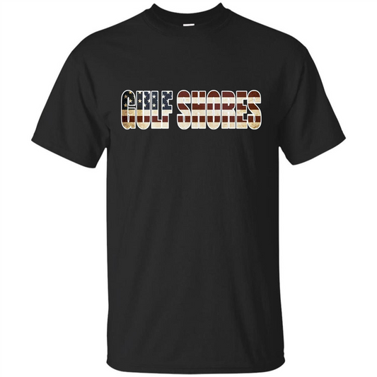 American T-shirt Straight Outta Gulf Shores US Flag Patriotic T-shirt Black