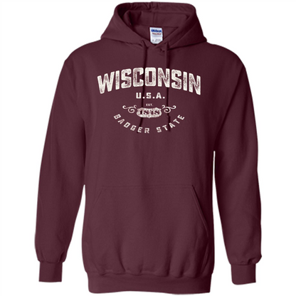 Wisconsin Badger State T-shirt Maroon
