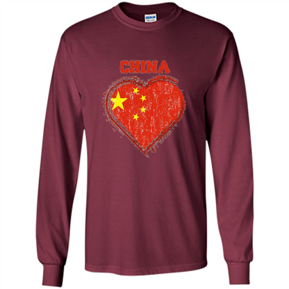 Chinese T-shirt Chinese Flag Shirt Maroon