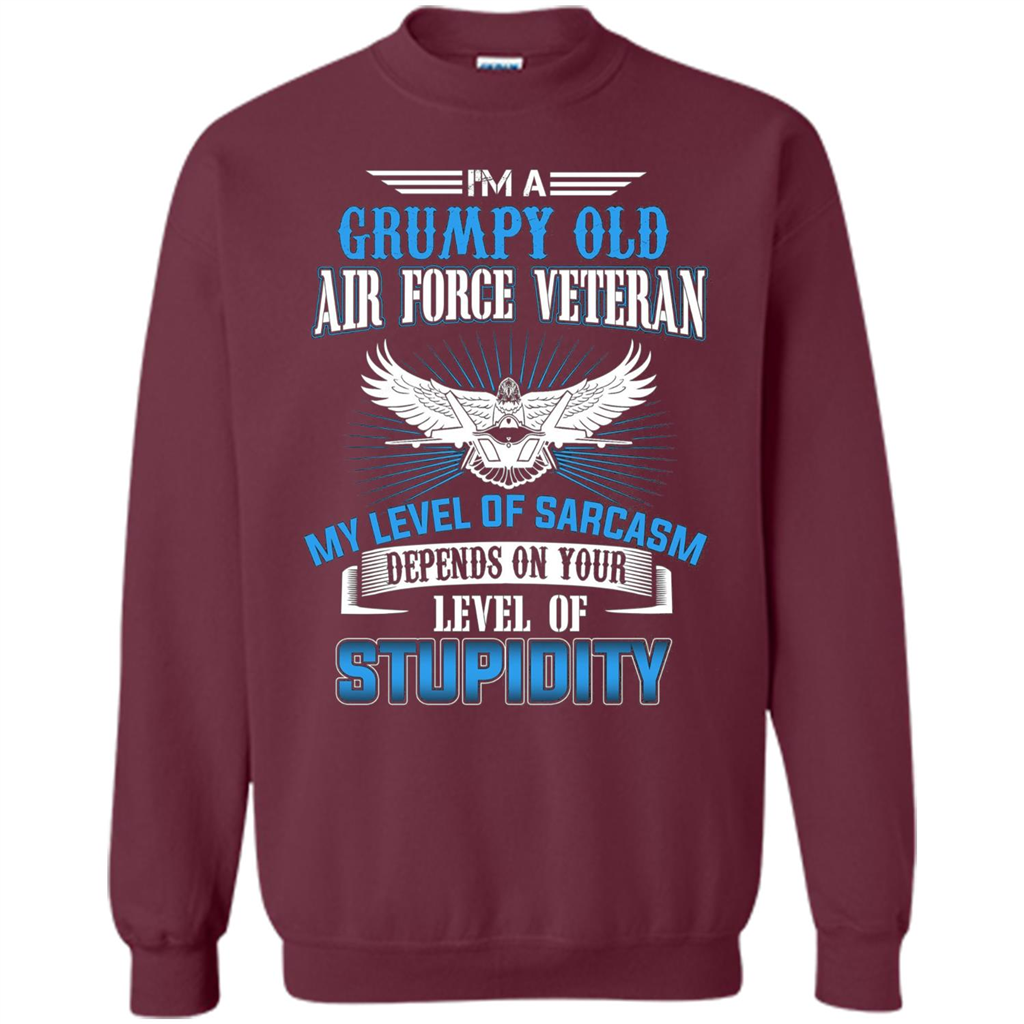I'm A Grumpy Old Air Force Veteran T-shirt Maroon