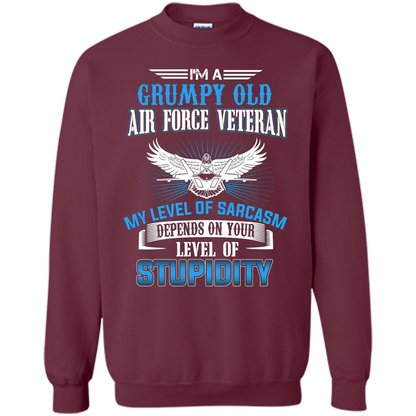 I'm A Grumpy Old Air Force Veteran T-shirt Maroon