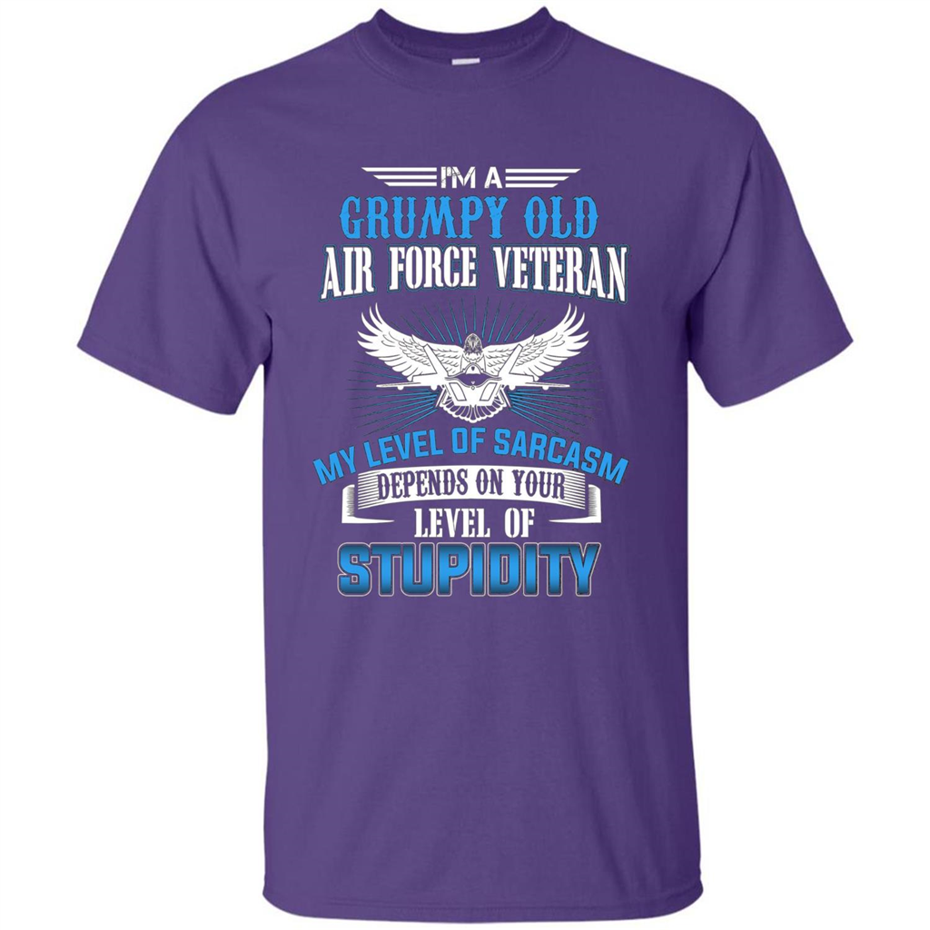 I'm A Grumpy Old Air Force Veteran T-shirt Purple