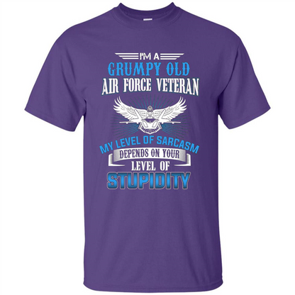 I'm A Grumpy Old Air Force Veteran T-shirt Purple