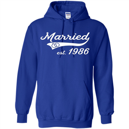 Married Since 1986 T-shirt Wedding Anniversary T-Shirt Royal
