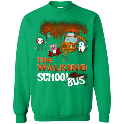 Halloween T-shirt The Walking School Bus T-shirt Irish Green