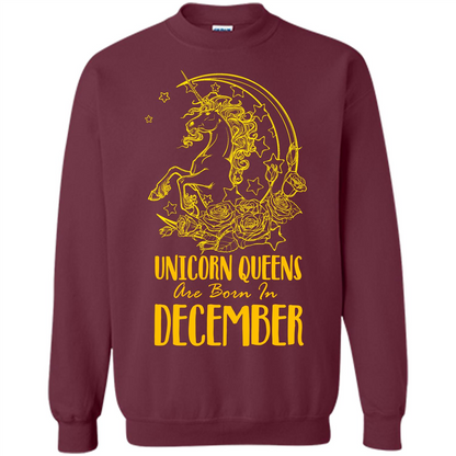 December Unicorn T-shirt Unicorn Queens Are Born In December Maroon