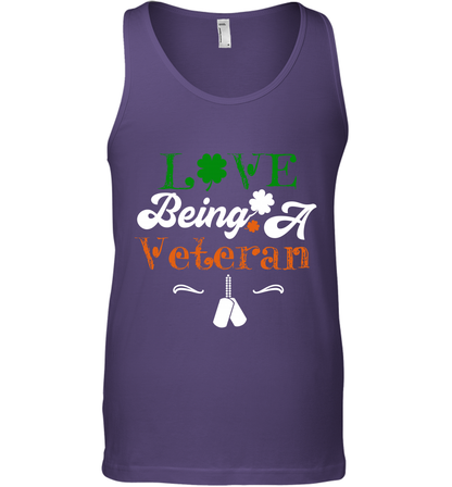 Love Being A Veteran Saint Patricks Day Shirt Tank Top Purple