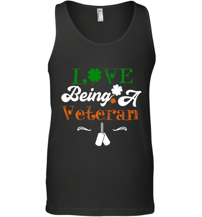 Love Being A Veteran Saint Patricks Day Shirt Tank Top Black