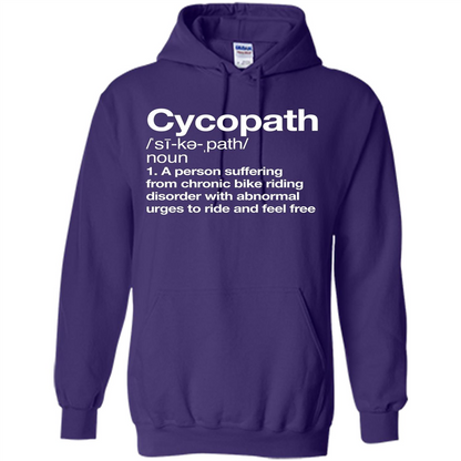 Funny Cycopath Definition T-shirt Crazy Bike Purple
