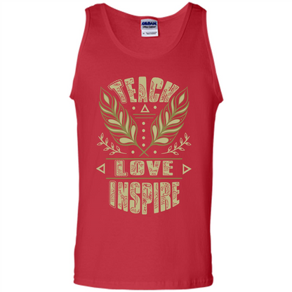 Teacher T-shirt Teach Love Inspire T-shirt Red