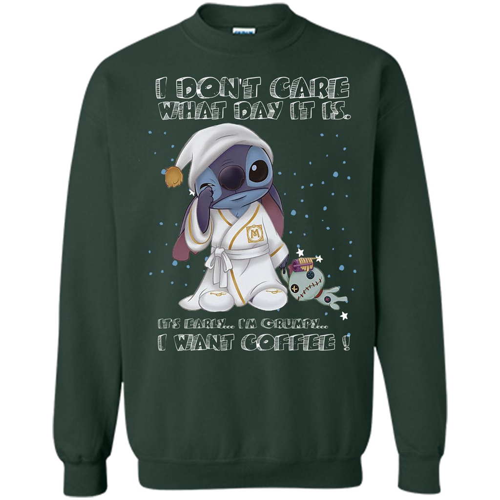 Coffee T-shirt I Don't Care What Day It Is It's Early I Want Coffee T-shirt