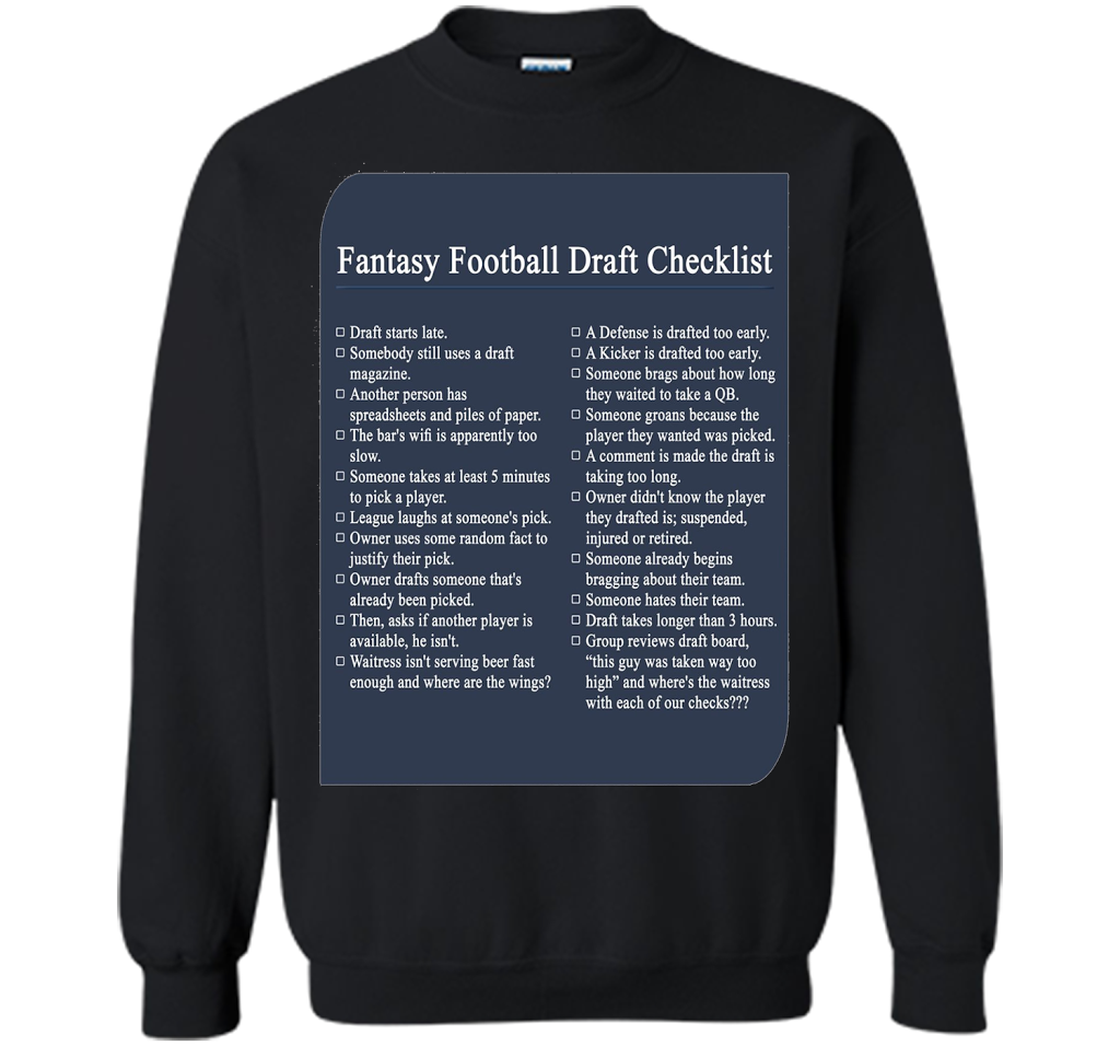 Fantasy Football Draft Checklist T-shirt Royal